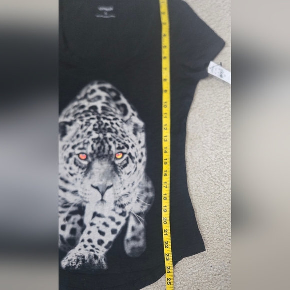 Express Black Leopard Print Embellished Tshirt - Picture 6 of 7